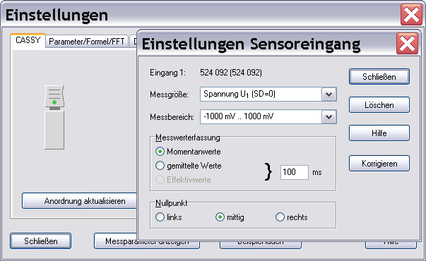 Einstellungen Box 92