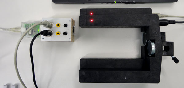 Zeitenkiste mit 2 angeschlossenen Lichtschranken